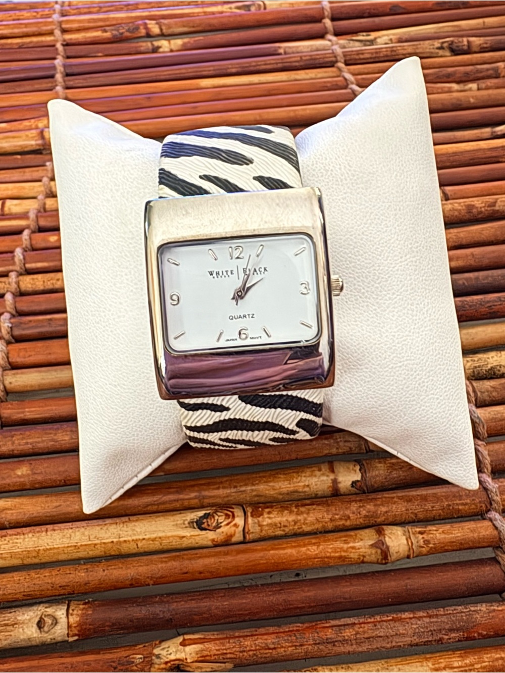 White House Black Market Black & White Zebra-Print Women's Watch Needs Battery